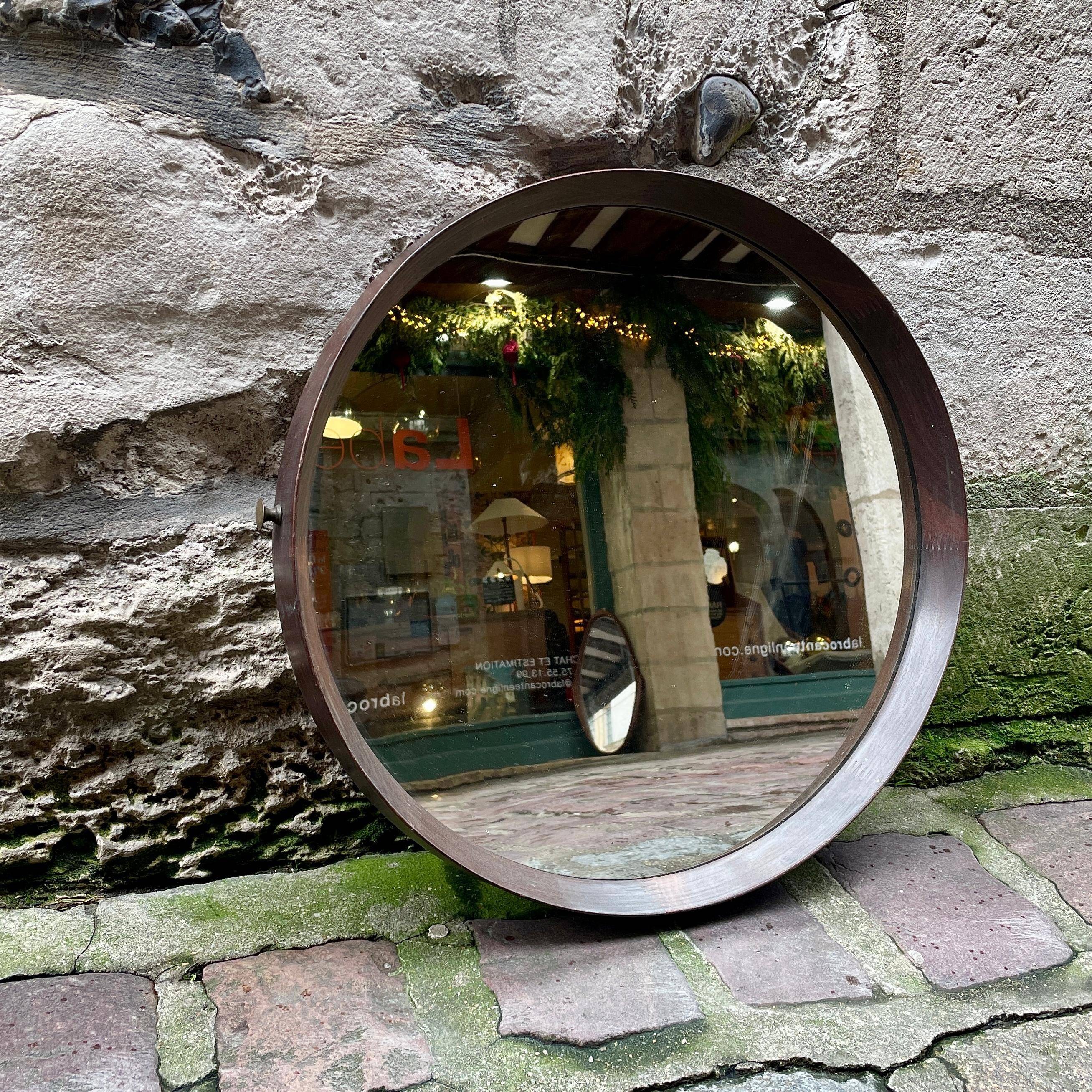 Scandinavian teak mirror from the 1960s.