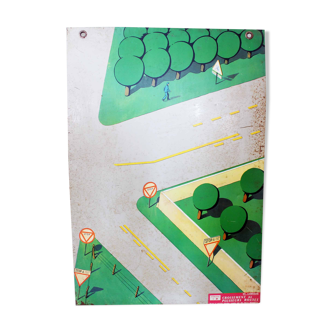 "Codaimant" metal pedagogical poster on the road code