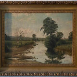 Countryside landscape Oil on canvas of the French school 20th century