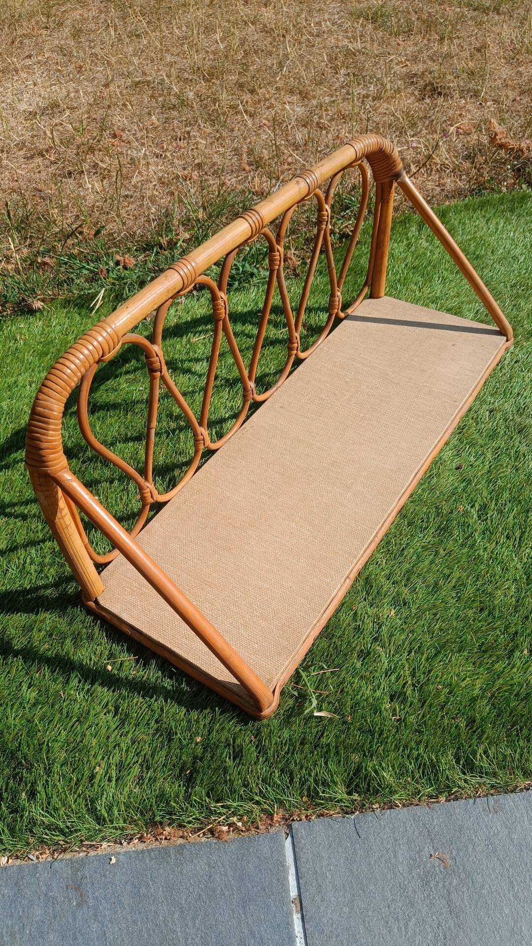 1960s rattan wall shelf