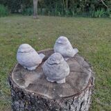 Lot de 3 oiseaux de jardin en pierre