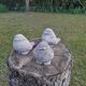 Set of 3 stone garden birds