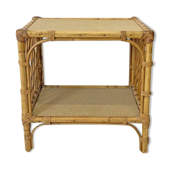 Side table in vintage rattan 70's