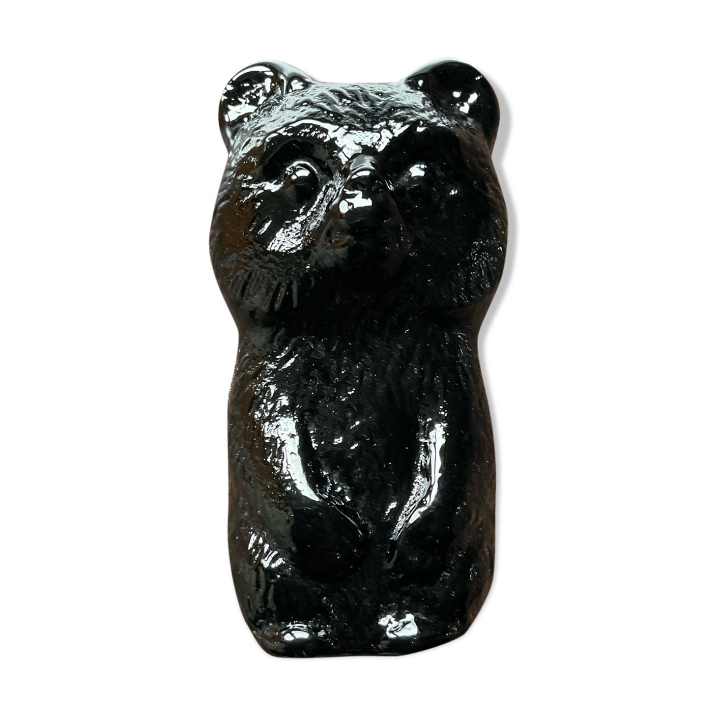 Vintage Bohemian glass bear paper press