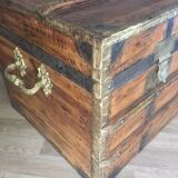 Old trunk in camphier and brass
