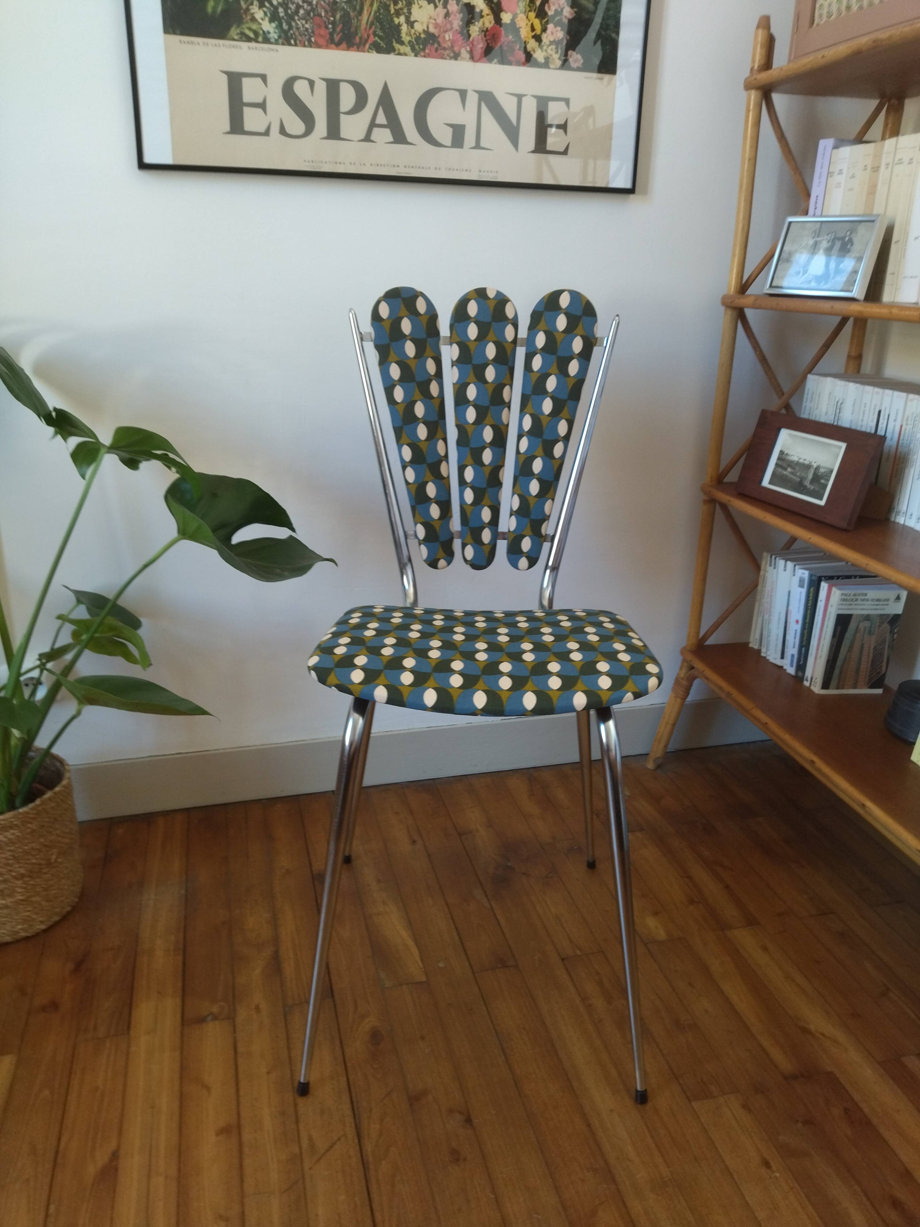 Set of reupholstered "petal" chairs