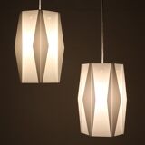 Rare set of 2 pendant lamps by Lars Schiøler for Hoyrup / Hoyruplight / 1960s-1970s