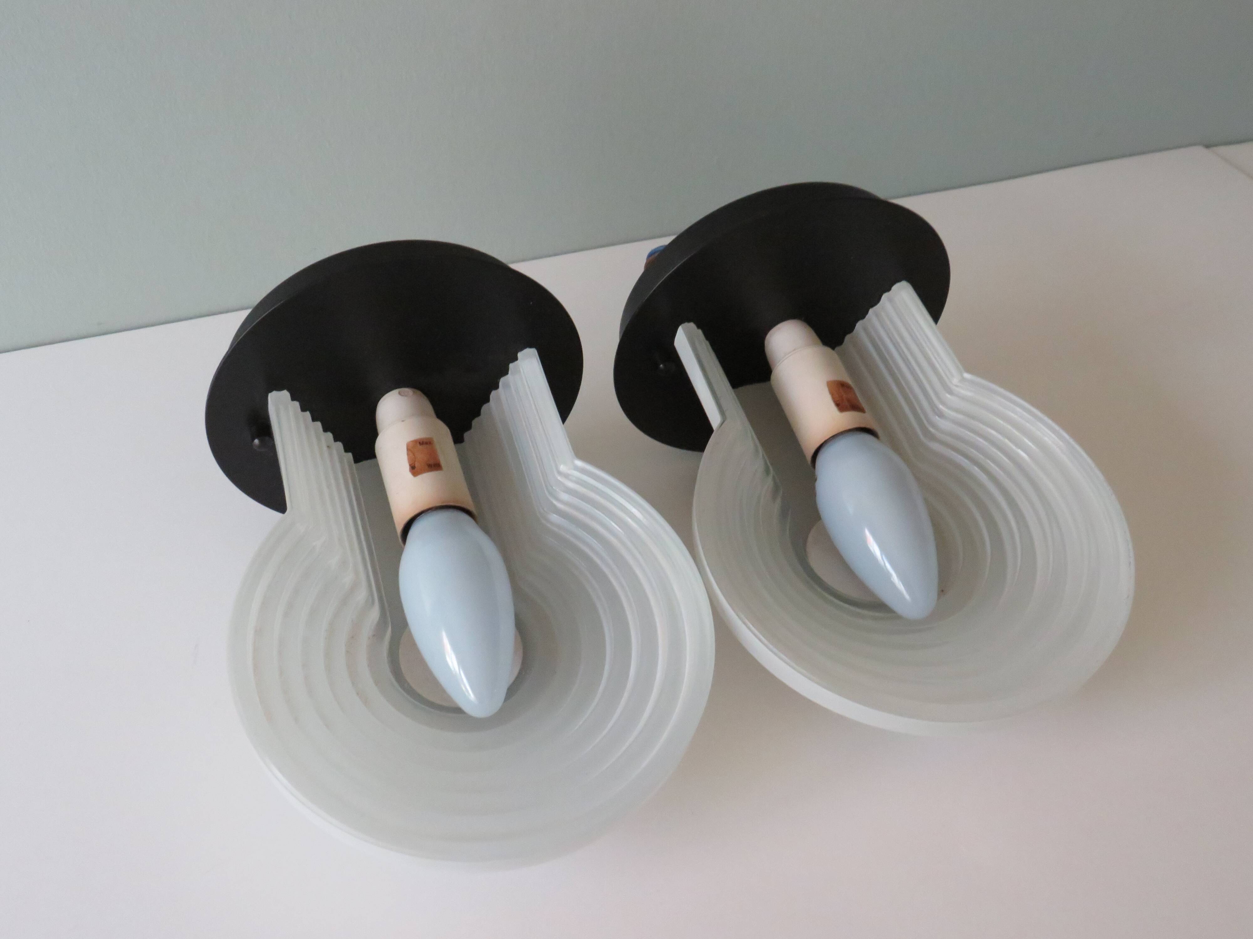 Lot of 2 vintage wall sconces, 1970-1980 Happylight, Netherlands
