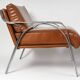 Pair of metal and leather armchairs from the 60s