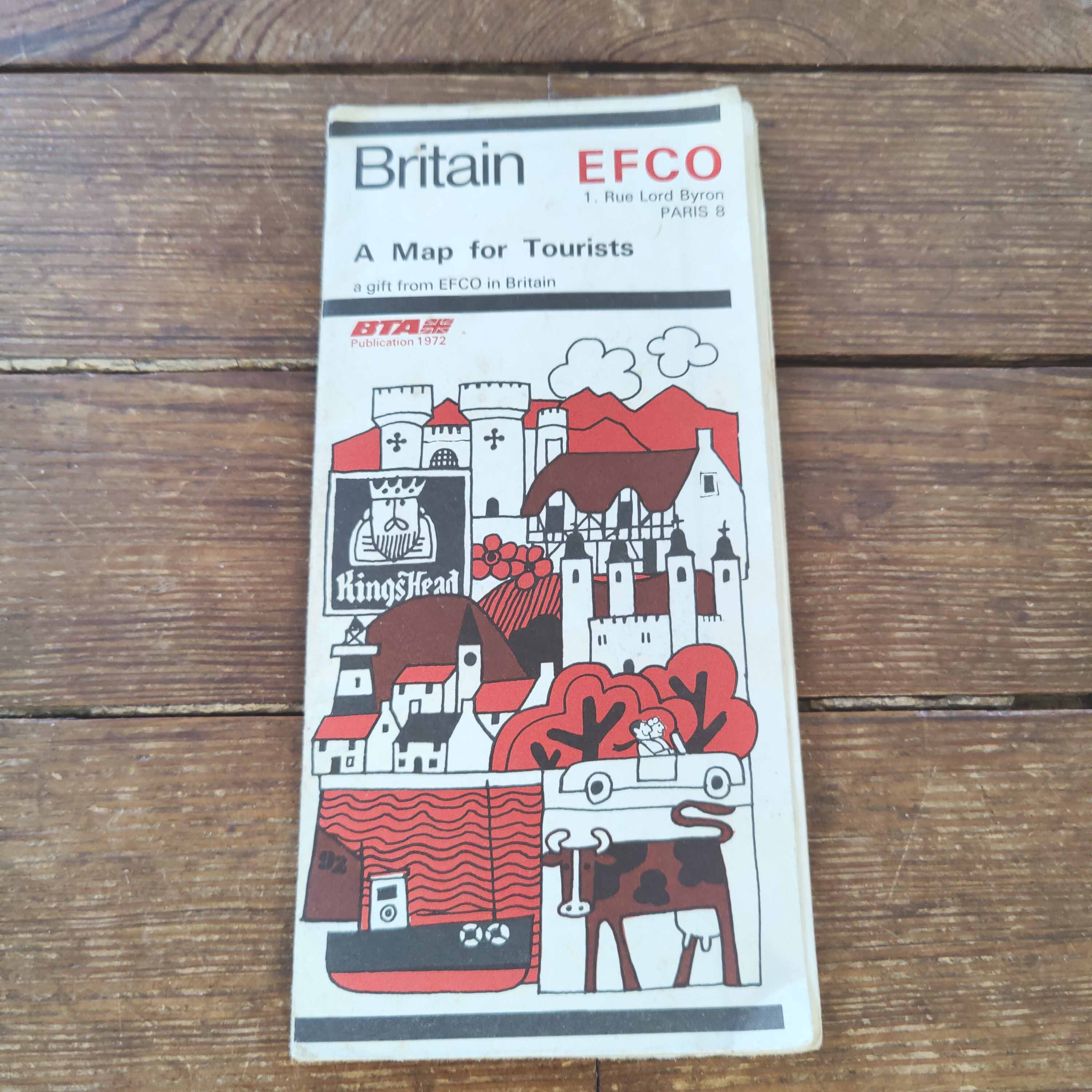 Vintage map of Great Britain 1972