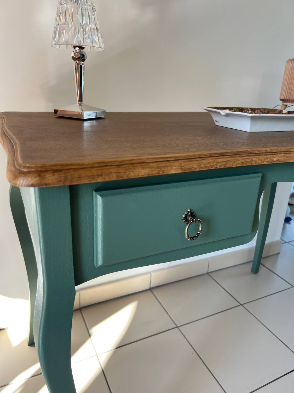 Oak desk with two drawers