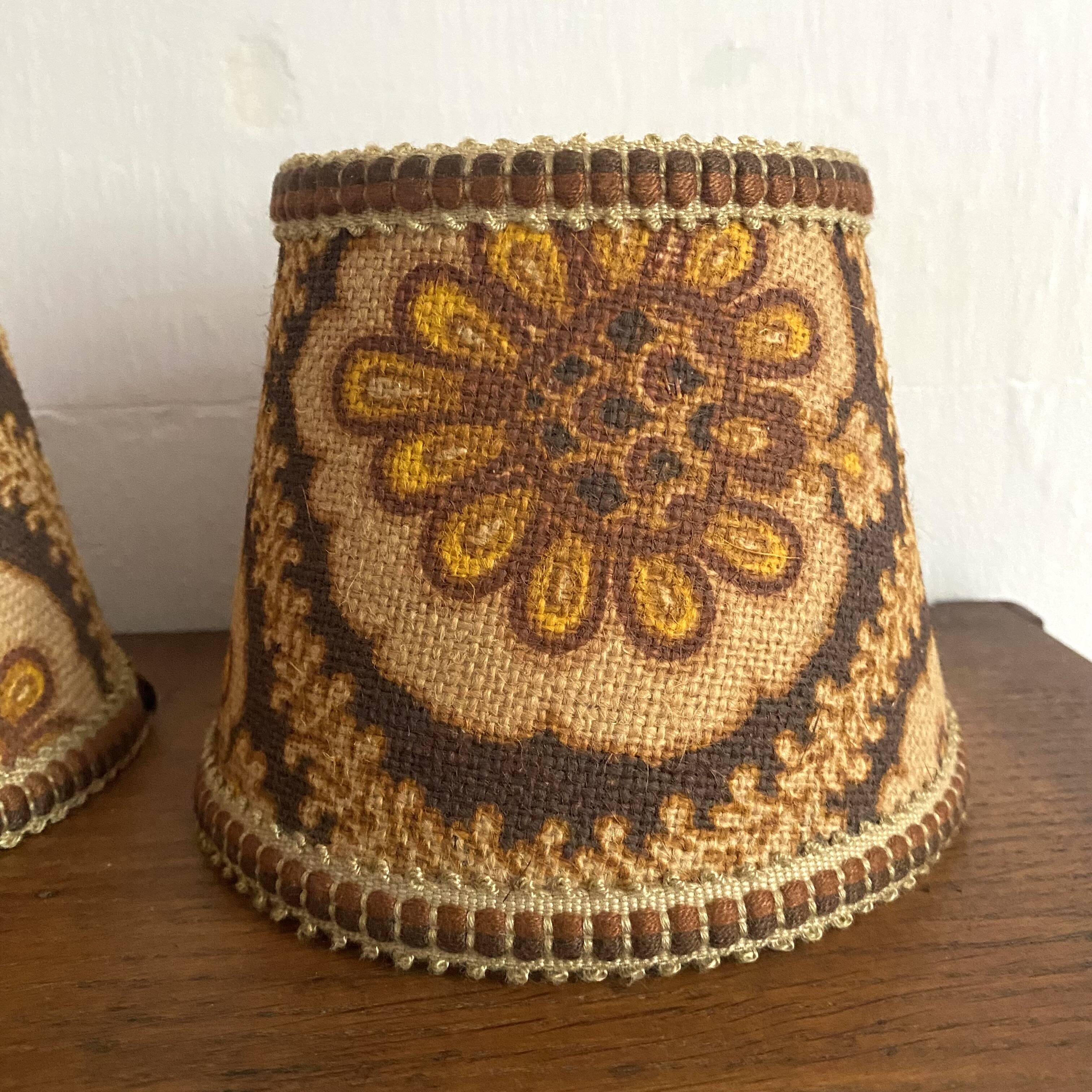 Vintage clip-on lampshades for bedside lamps