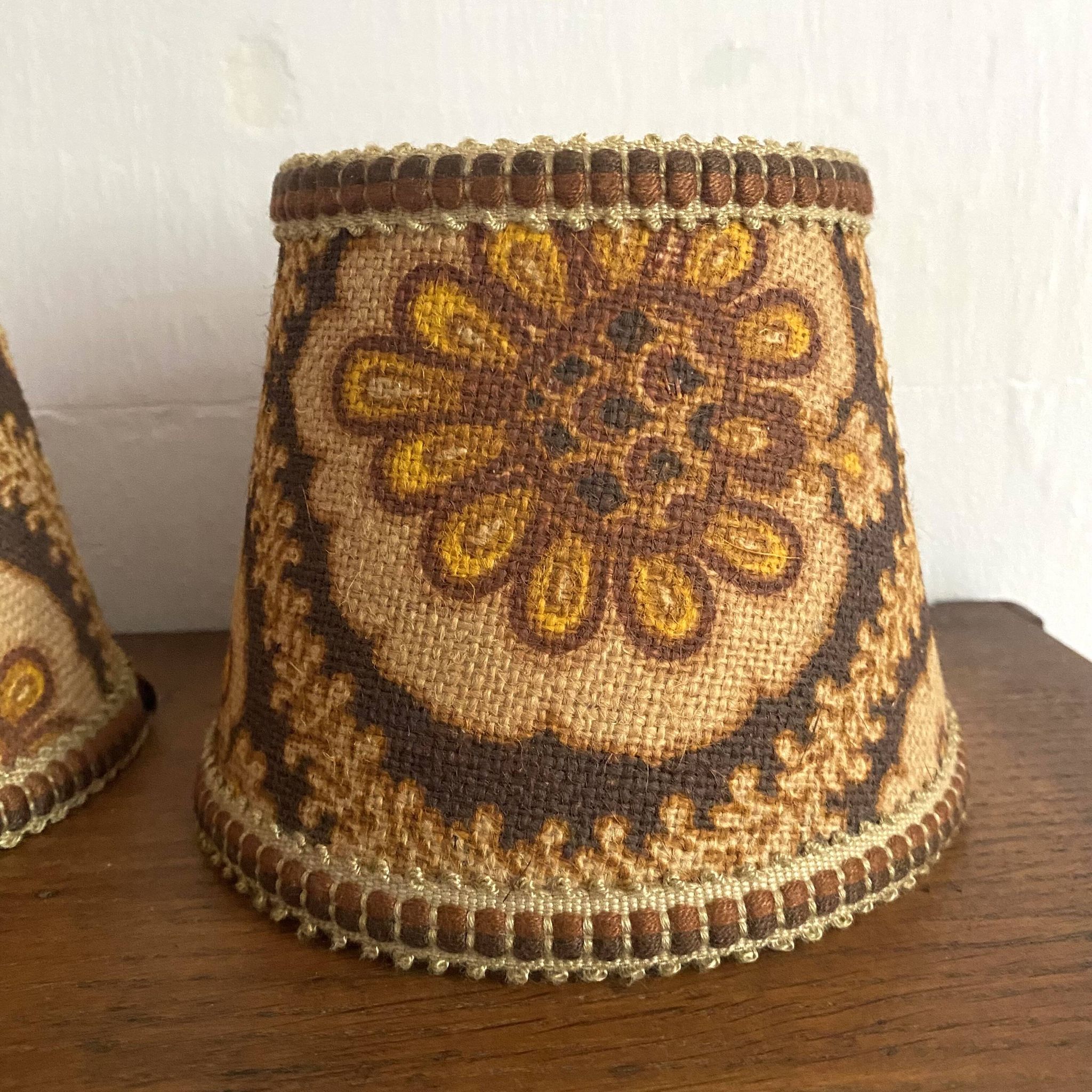Vintage clip-on lampshades for bedside lamps
