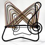 Vintage Vinyl Storage • 45 RPM Holder • Lacquered Metal • Scoubidou • 1950