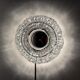 Thick structured ice glass wall light flush mount by Peill & Putzler, 1970s