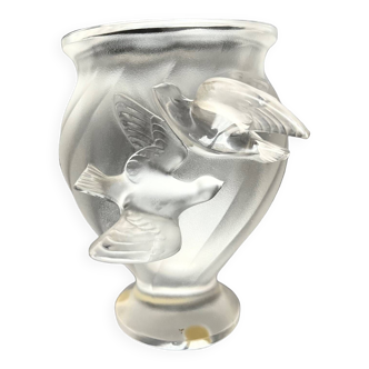 Lalique frosted crystal vase