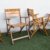 4 vintage folding garden armchairs – French work 1970-80