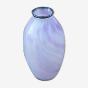 Vase soliflore art déco en pate de verre lillas violet