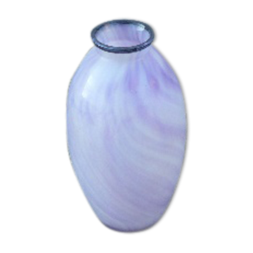 Vase soliflore art déco en pate de verre lillas violet