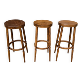 Trio de tabourets hauts de bistrot vintage