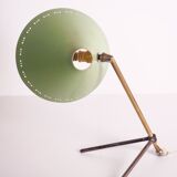 Pinocchio casserole lamp brass and green lacquered steel