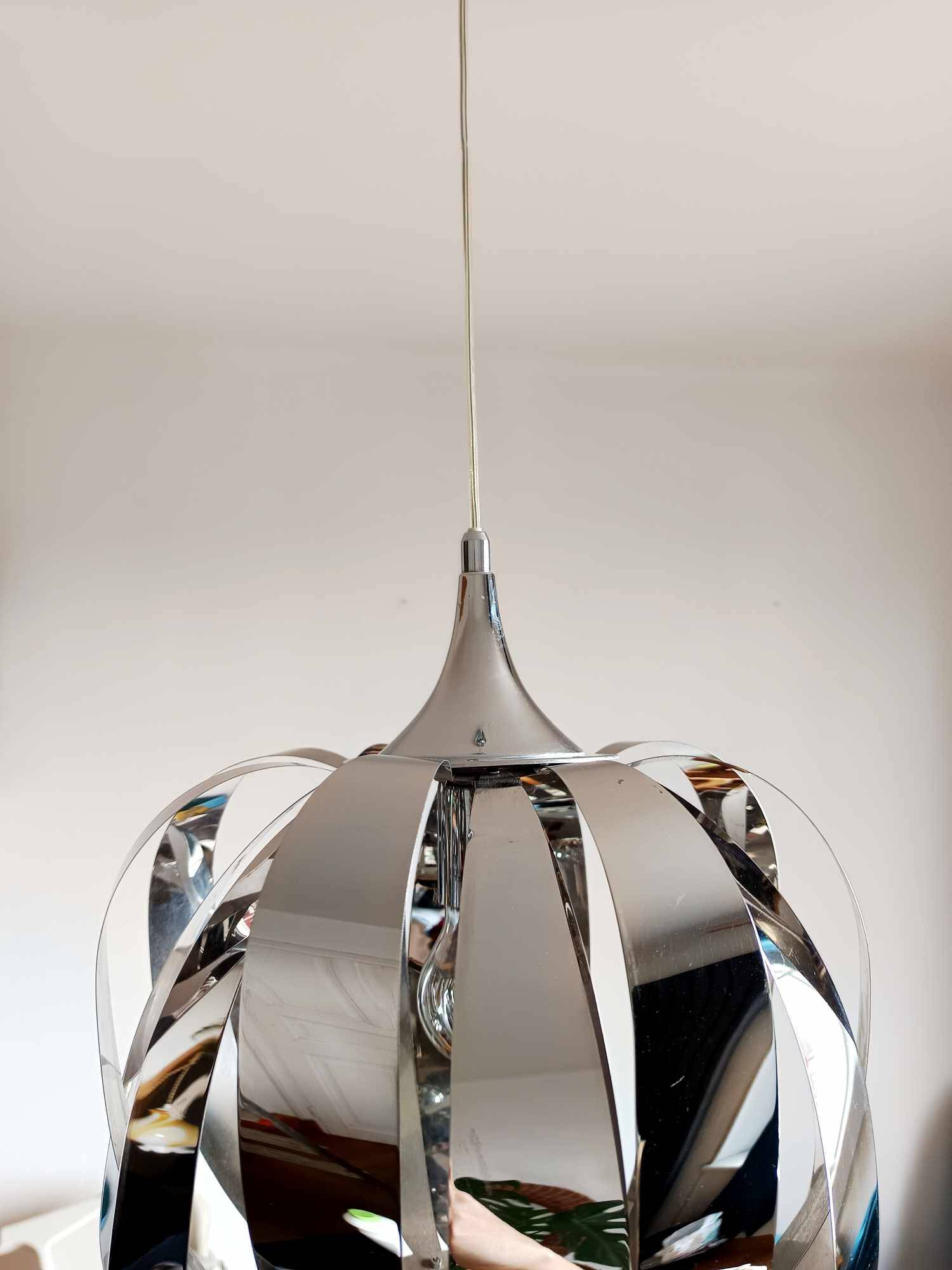 Suspension space age métal chromé