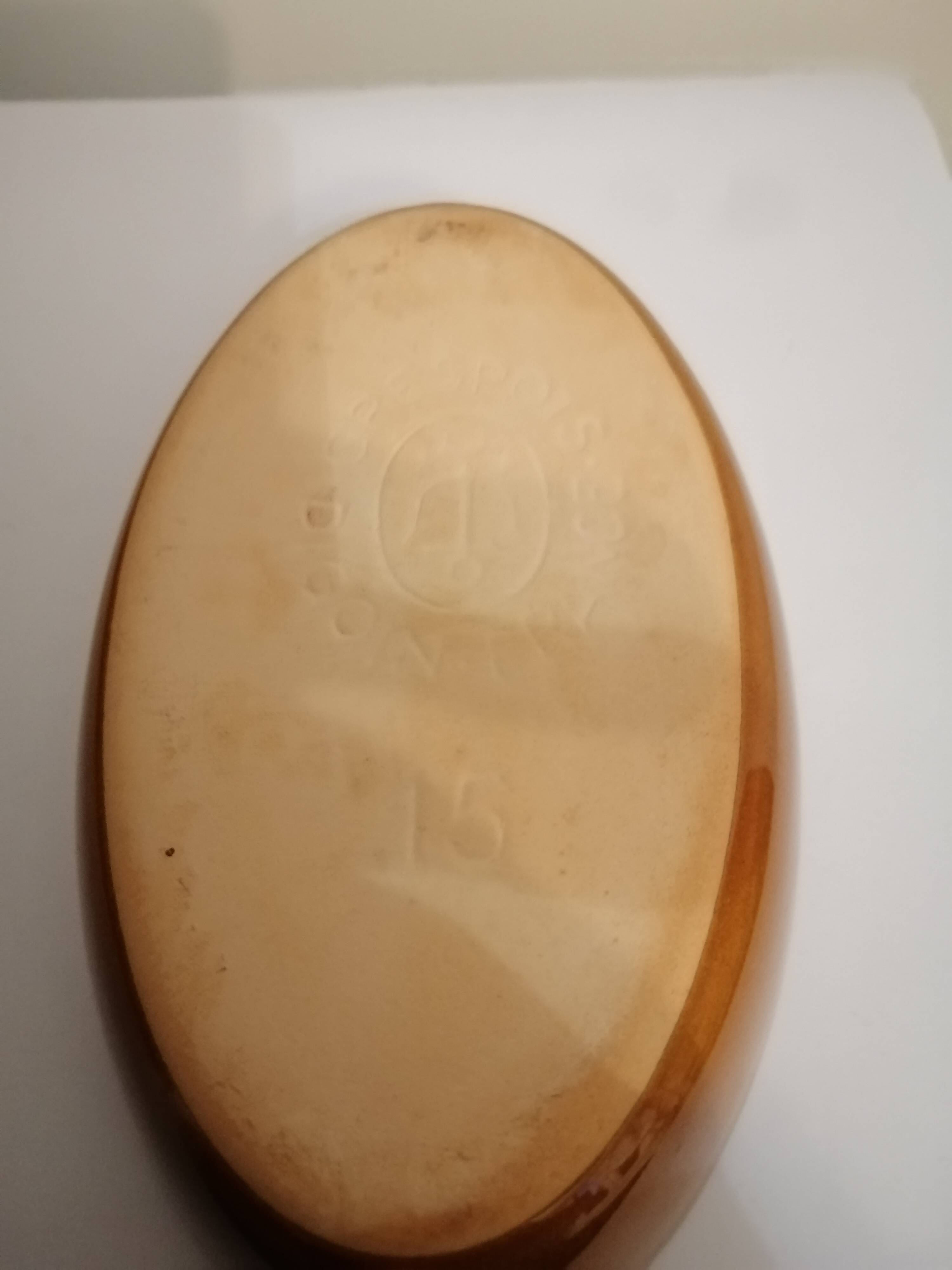 Set of 5 small old enameled terracotta dishes