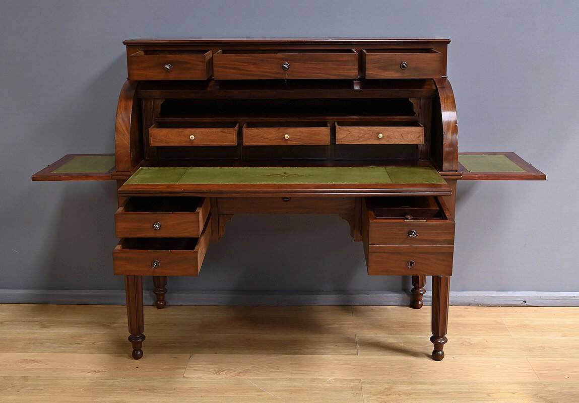 Mahogany Cylinder Desk, Restoration Period – Part 1 of the 19th Century