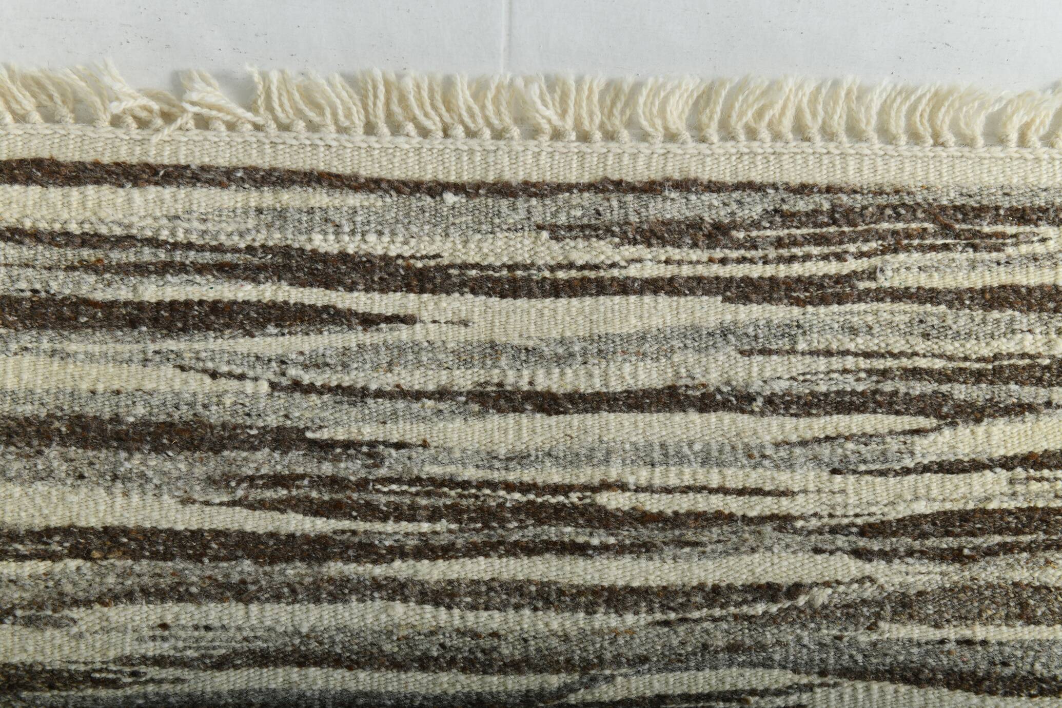 3x11 Brown & Beige Vintage Kilim Runner Rug, 84x330Cm