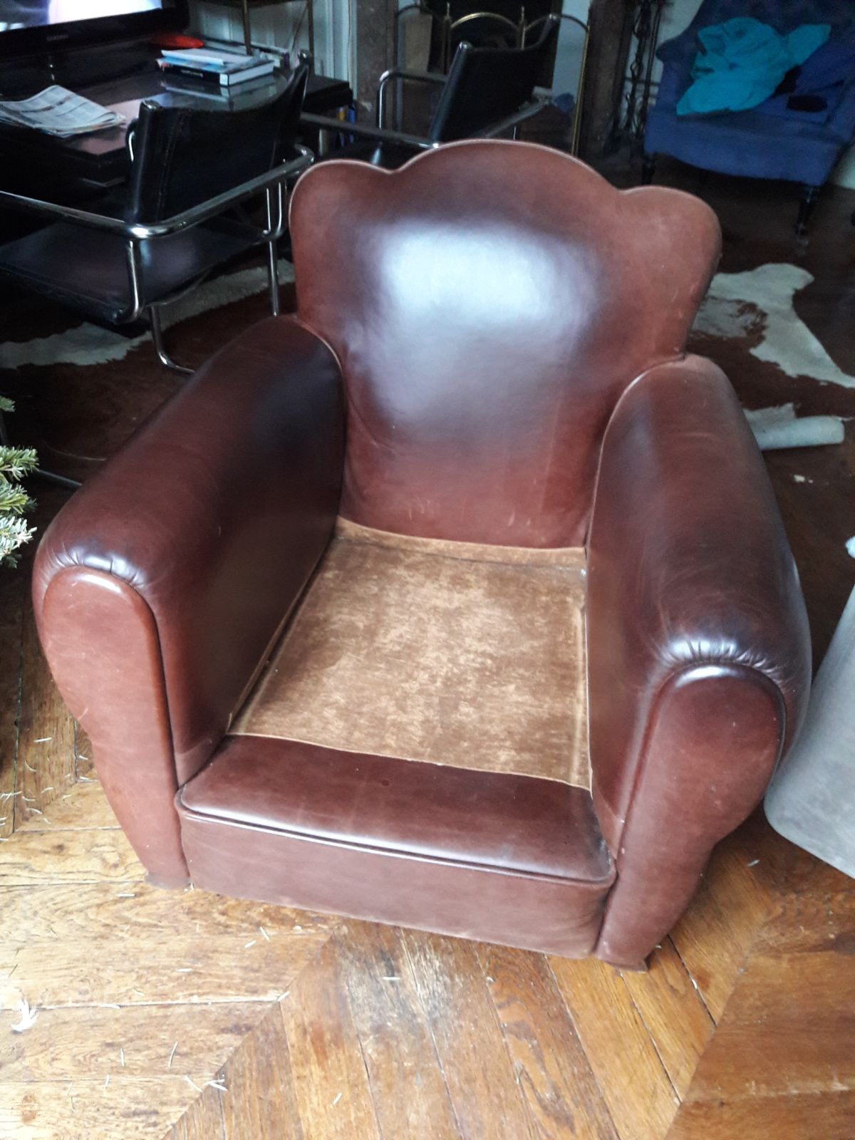 Art deco leather club Chair