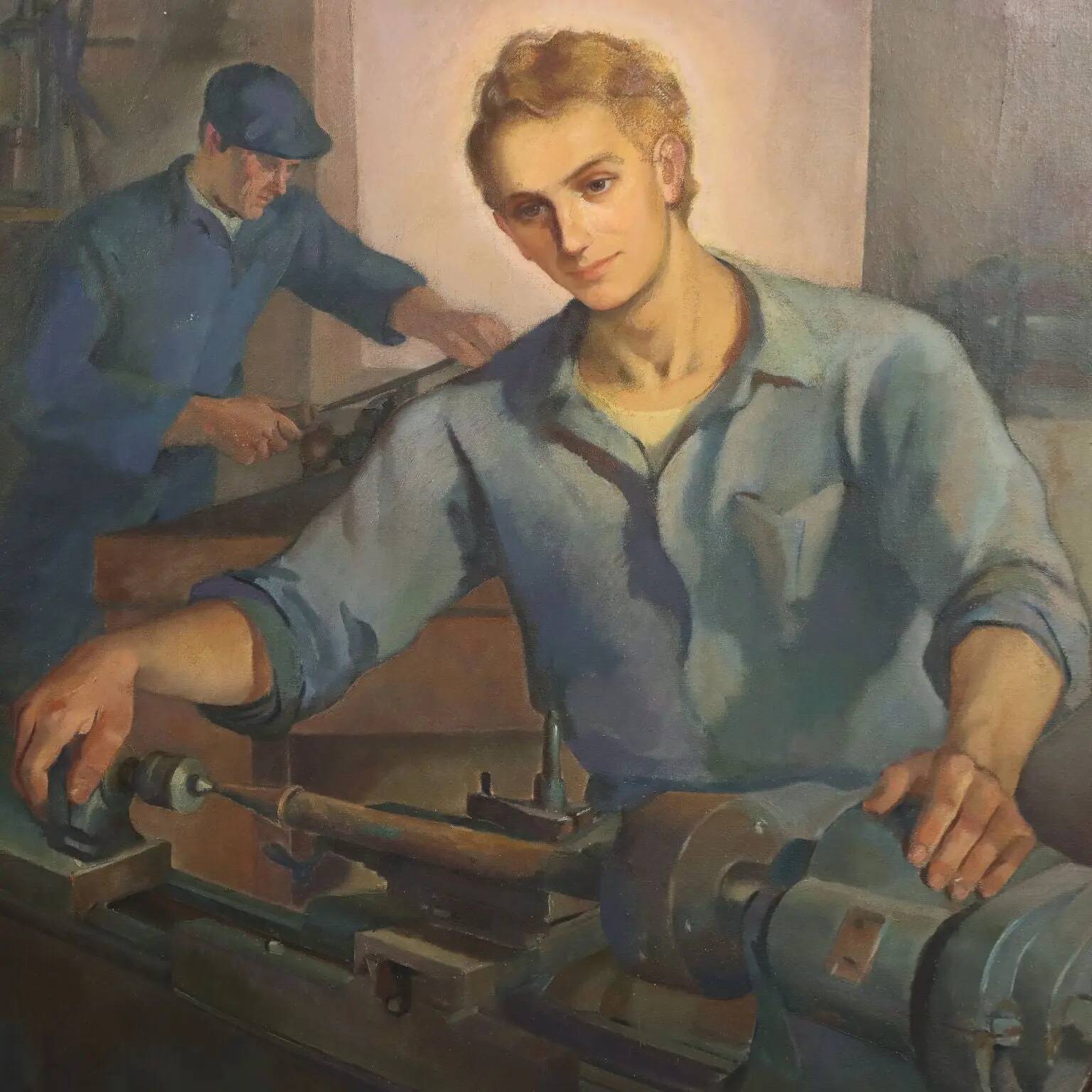 Modern painting signed by Mario Venzo, oil on canvas, Italy, 1950.