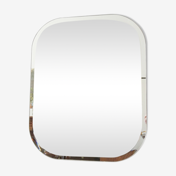 Rectangular faceted wall mirror