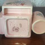Storage pot with compartments for make-up and beauty products in old earthenware De Bruyn Fives Lille