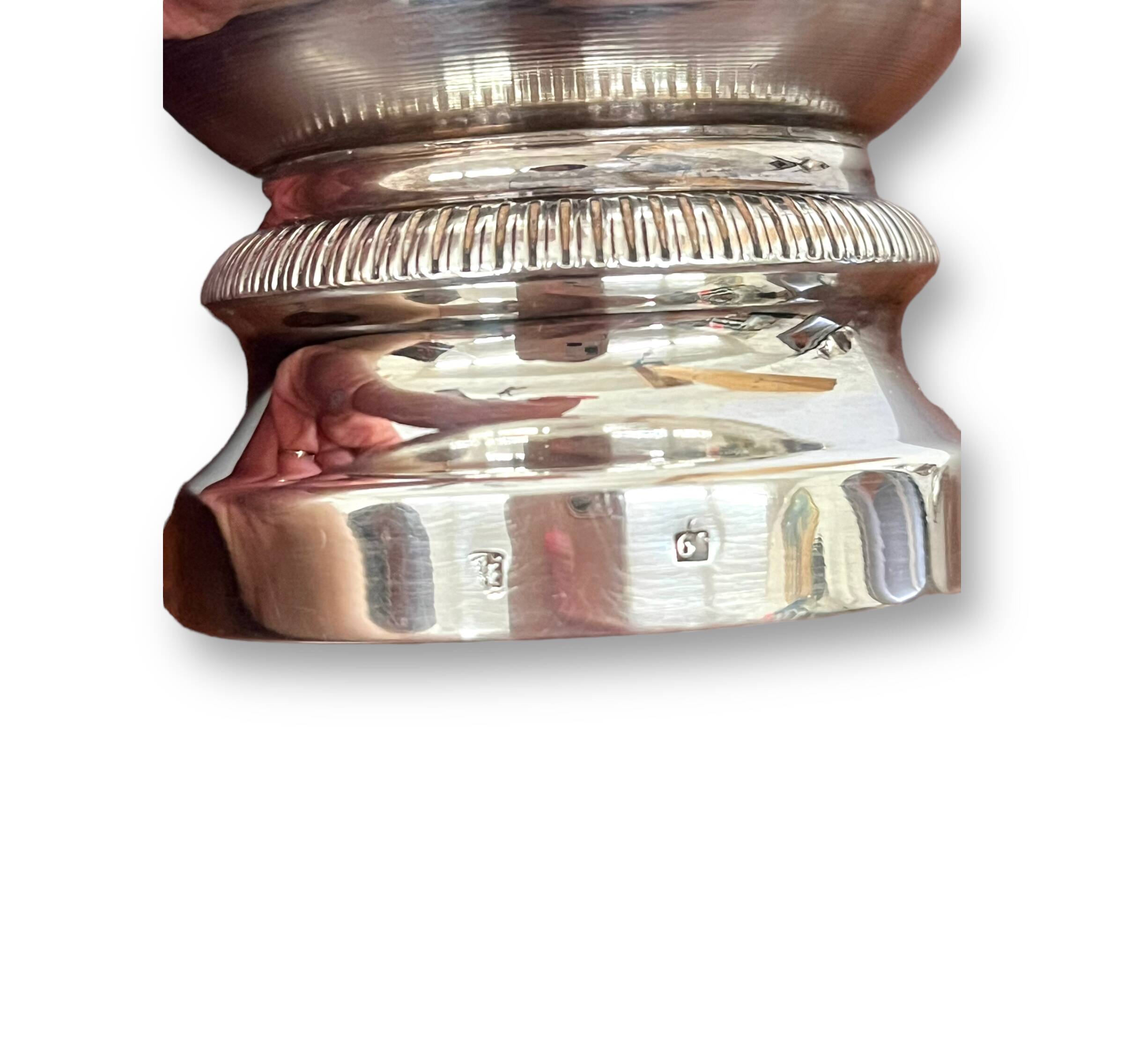 Silver metal pepper mill