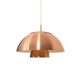 Danish oak and copper wall lamp 1960s