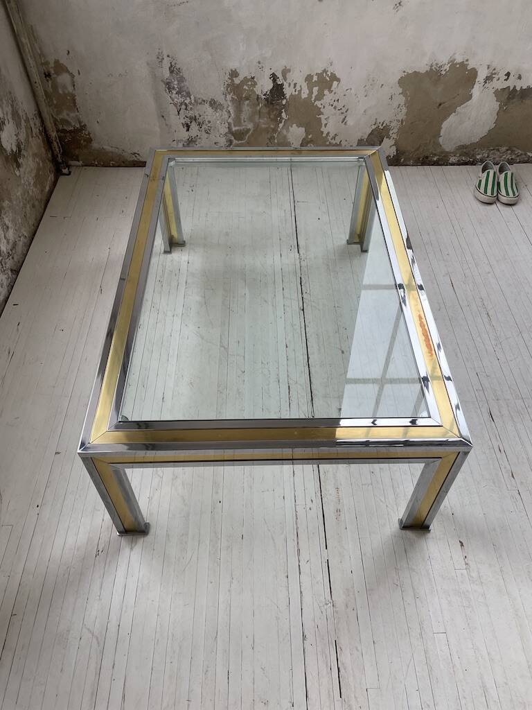 Romeo Rega chrome brass coffee table