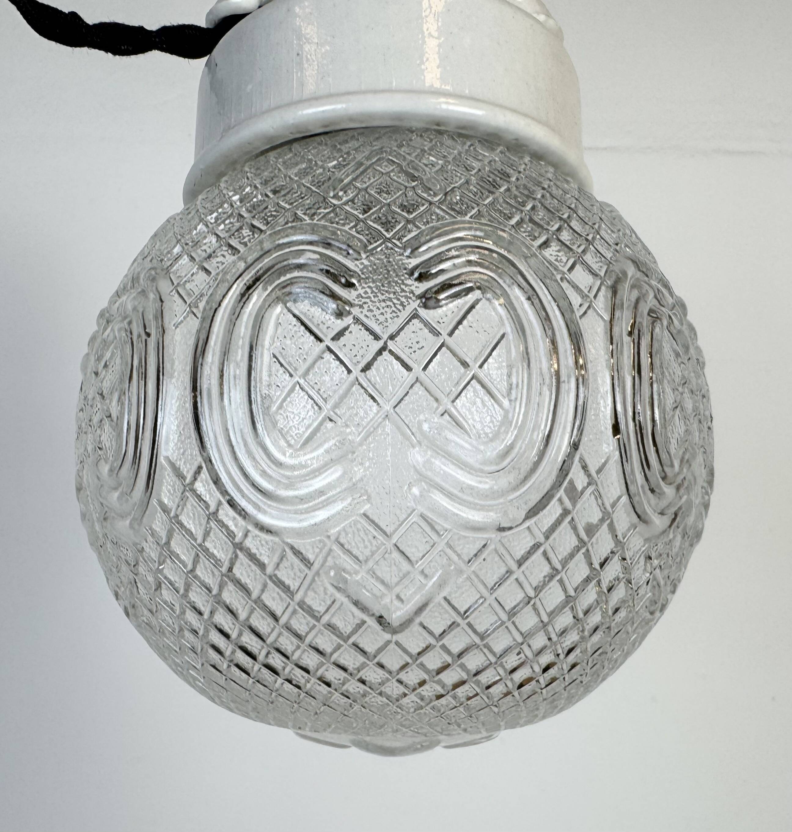 Vintage White Porcelain Pendant Light, 1970s