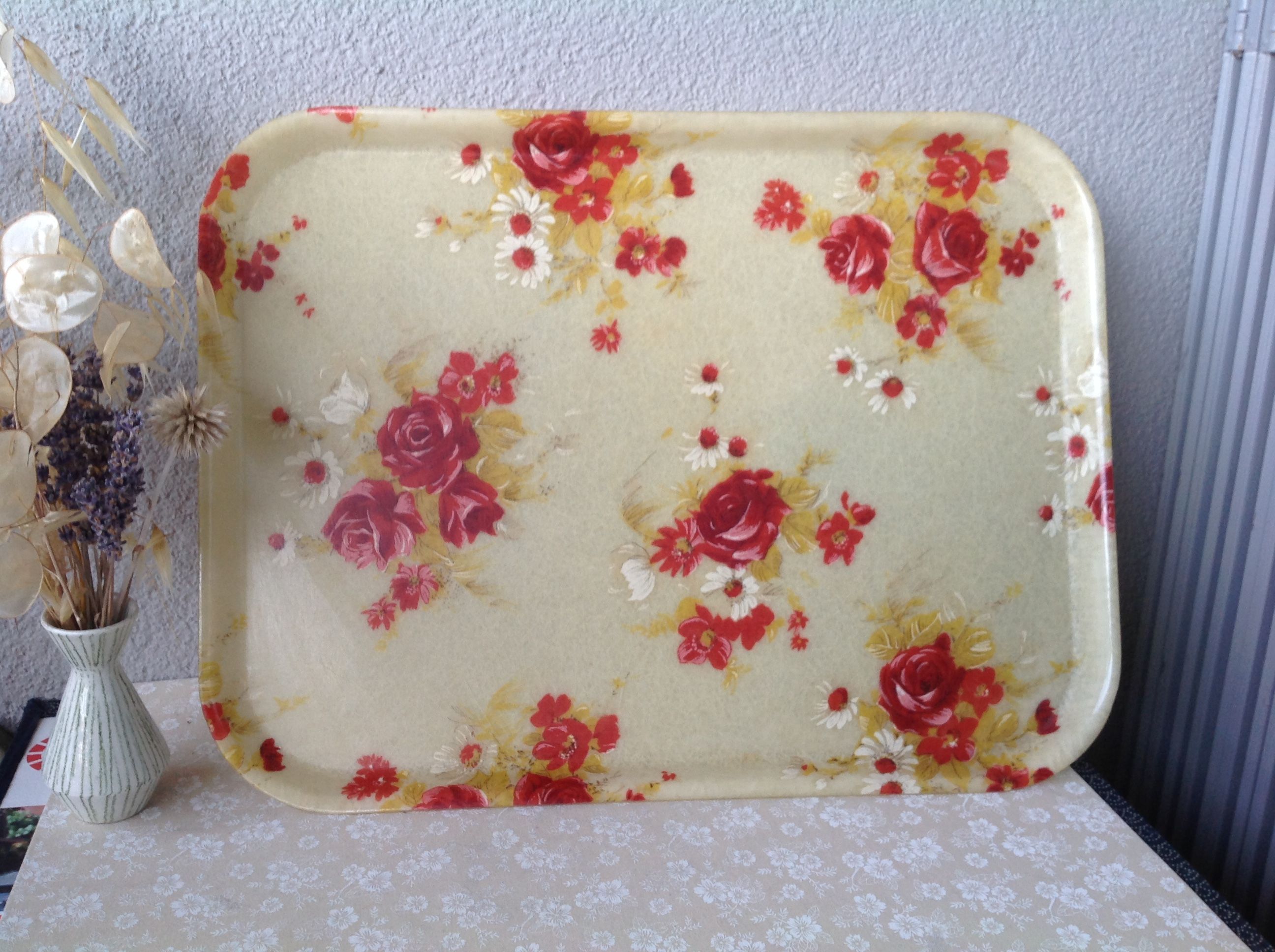 Vintage fiberglass tray made in France