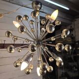 1970s chrome metal Sputnik chandelier