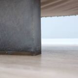 Marzio Cecchi armchair in ribbed Leather and goose down cushions 1970s