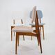 1960s Set of Three Oak Dining Chairs in Boucle, Czechoslovakia