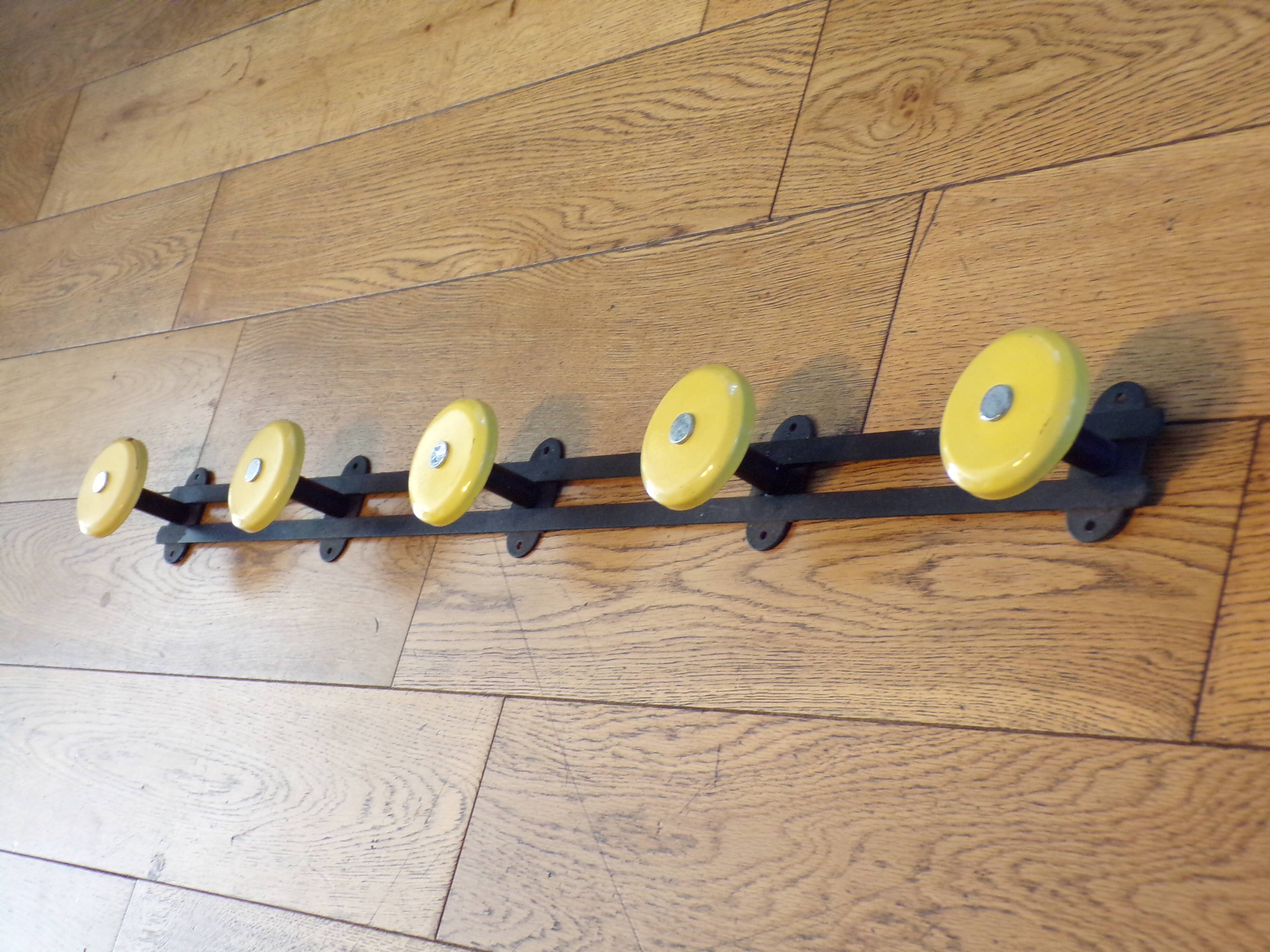 Vintage coat rack with 5 metal racks