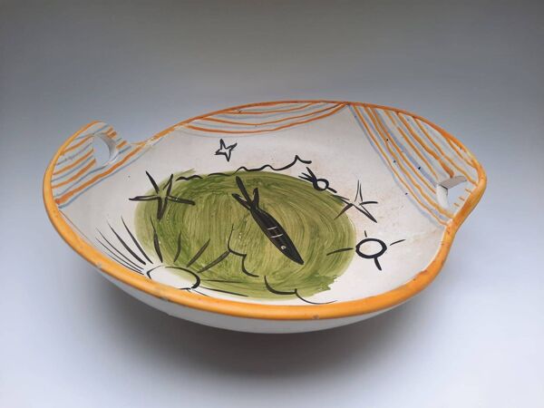 Coupe Vallauris 1950 Vintage avec motifs de soleil, étoiles, poisson