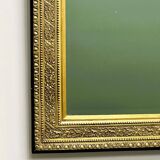 Vintage rectangular classical gold and black mirror. France, 1970s.