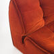Vintage velvet lounge chair. Distributed by Cinna. France 1980s.