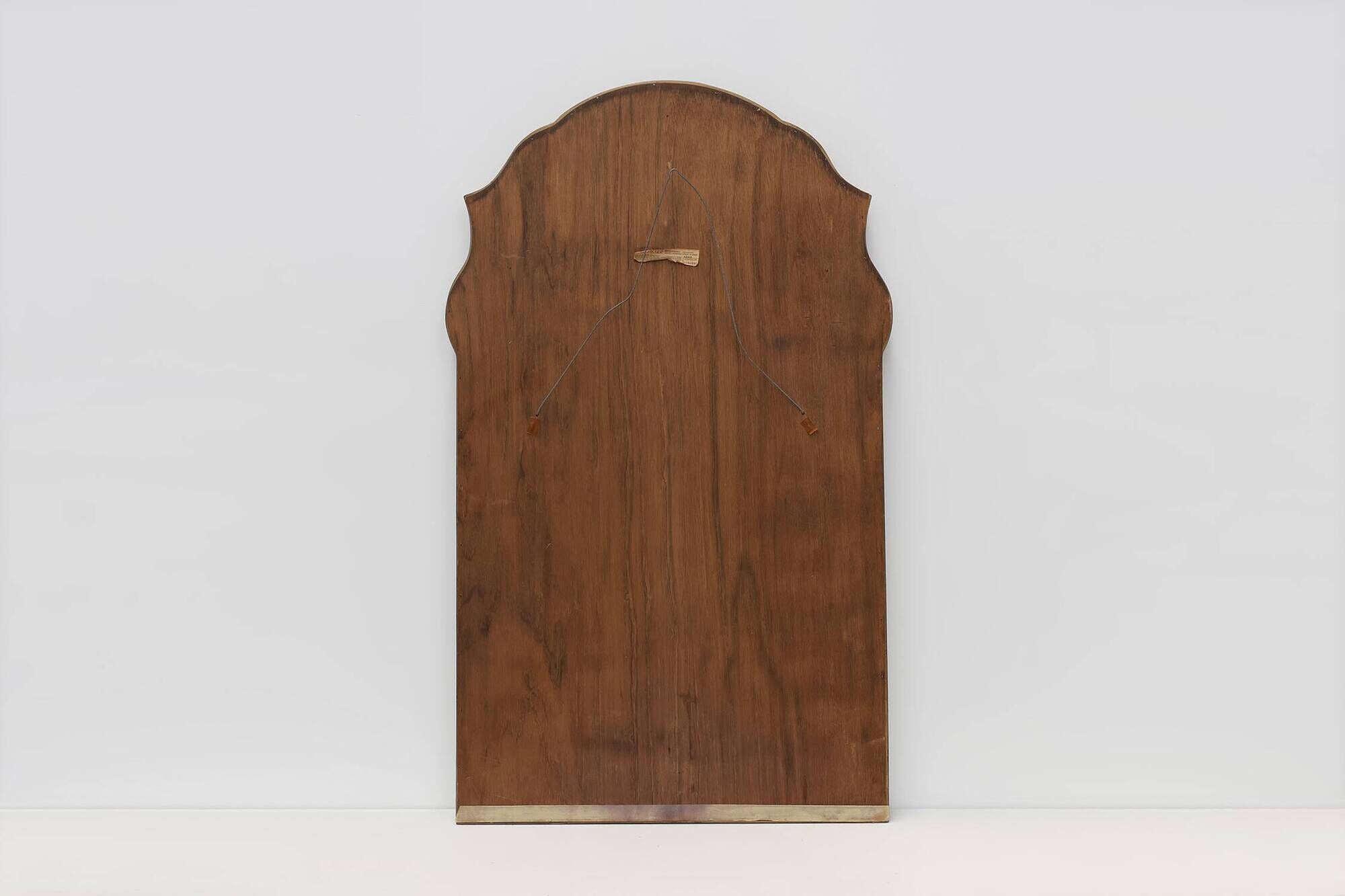 Arched gold-leaf mirror with marbled glass border by Deknudt, Belgium, 20th