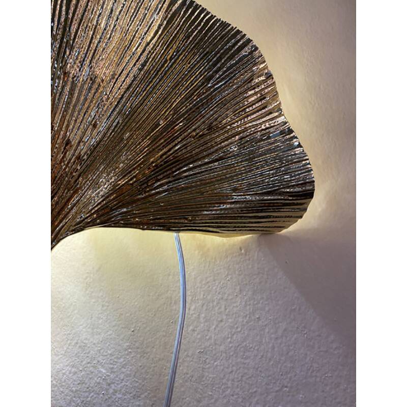 Set of 2 Contemporary Italian Brass Leaf Wall Sconce by Simoeng