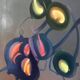 Lucien marduel (1931) yellow red abstraction original modern painting