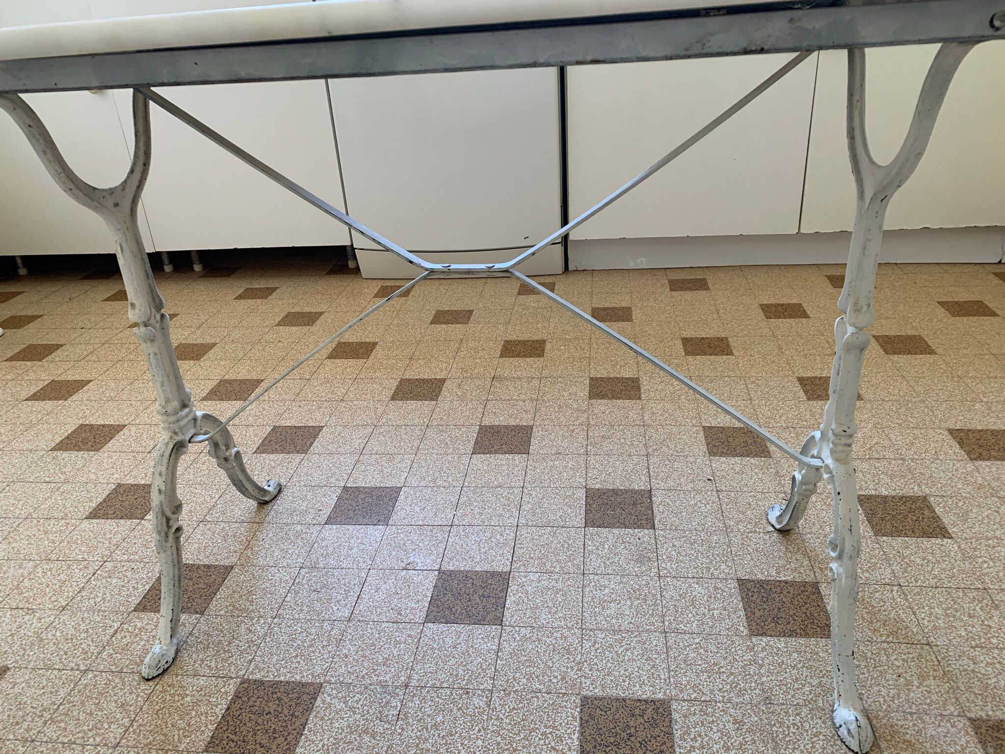 Table bistrot plateau marbre