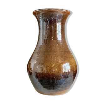 Brown glazed ceramic vase